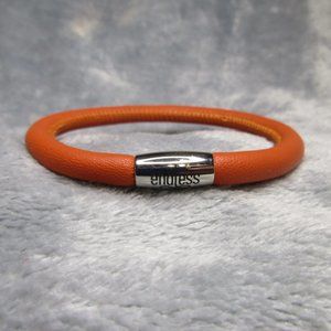 Endless Single Silver Clasp Coral Leather Bracelet By JLO 8.5 inch NEW A53